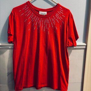 Red tee with sequins - Size L